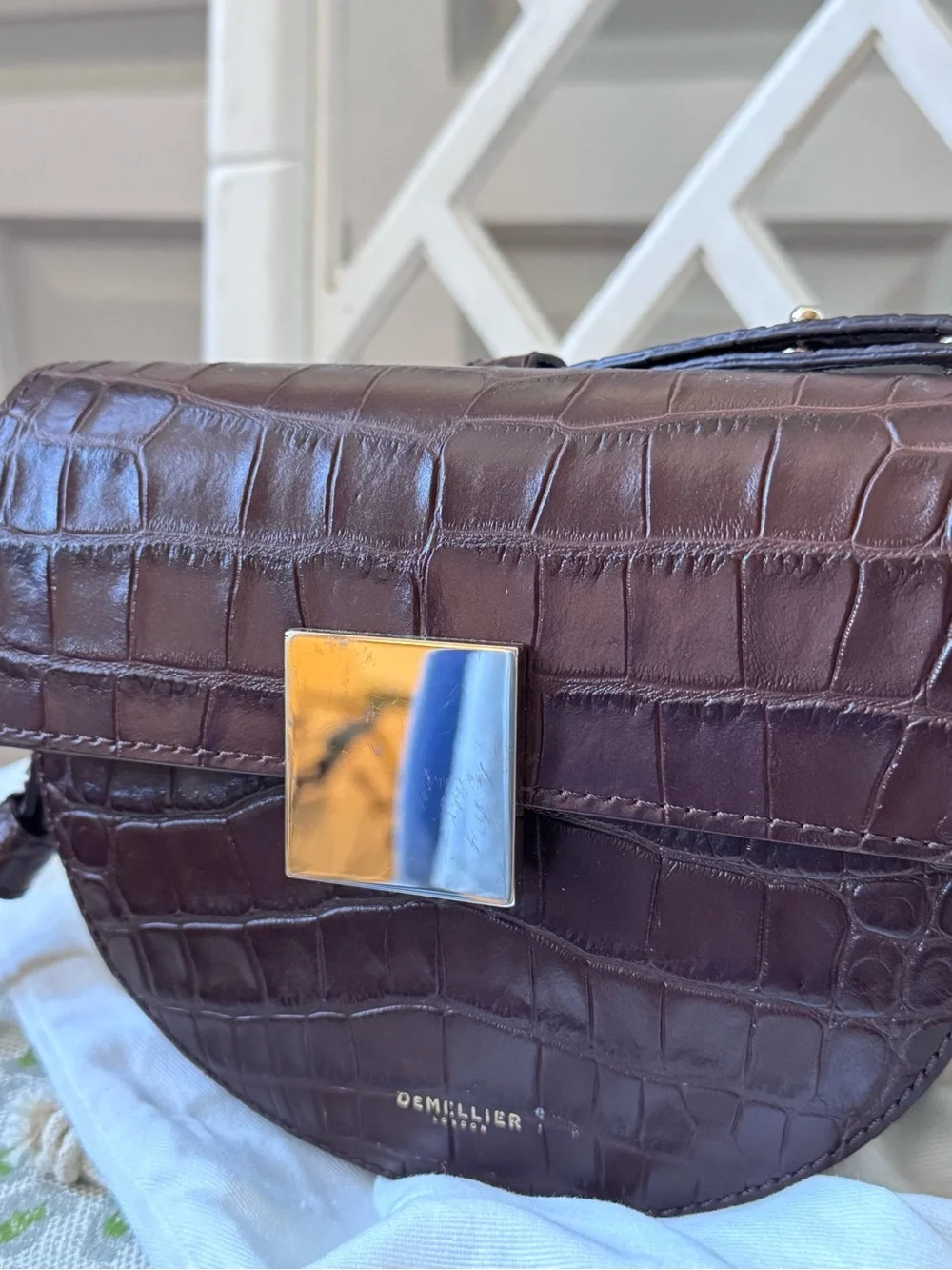 DeMellier Croc-Embossed Crossbody Oslo Mini